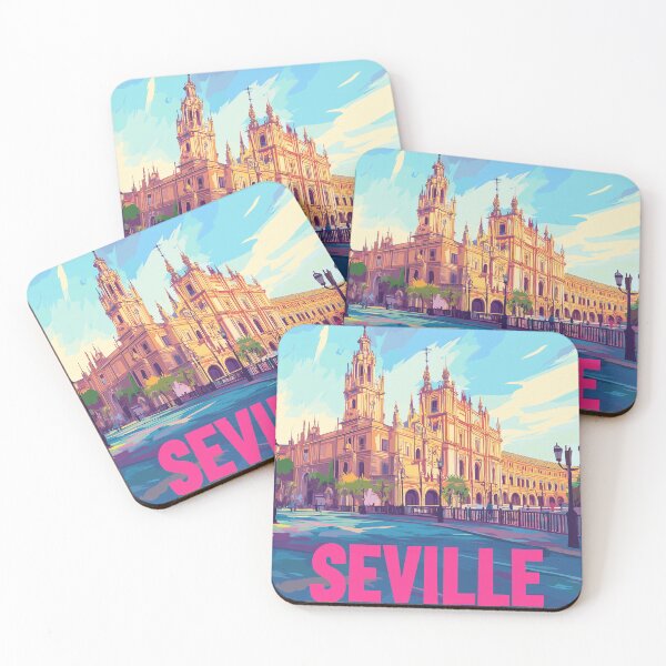 Item preview, Seville Wall Art – Vibrant Spanish Cityscape Print, Colorful Seville Decor, Spain Travel Poster designed and sold by nomiraclehere.