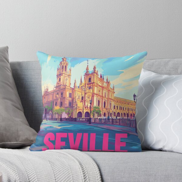Item preview, Seville Wall Art – Vibrant Spanish Cityscape Print, Colorful Seville Decor, Spain Travel Poster designed and sold by nomiraclehere.