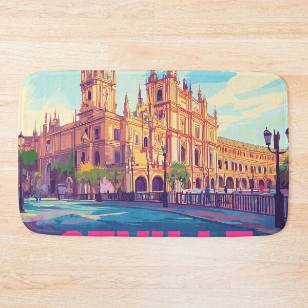 Item preview, Seville Wall Art – Vibrant Spanish Cityscape Print, Colorful Seville Decor, Spain Travel Poster designed and sold by nomiraclehere.
