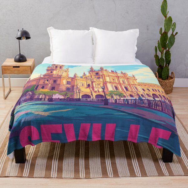 Item preview, Seville Wall Art – Vibrant Spanish Cityscape Print, Colorful Seville Decor, Spain Travel Poster designed and sold by nomiraclehere.