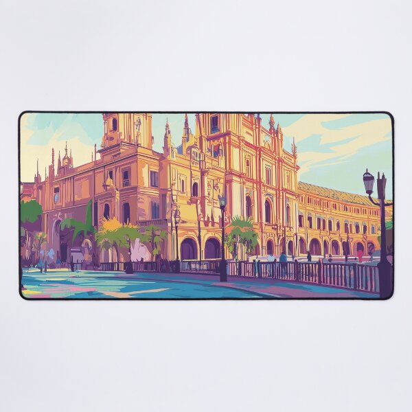 Item preview, Seville Wall Art – Vibrant Spanish Cityscape Print, Colorful Seville Decor, Spain Travel Poster designed and sold by nomiraclehere.