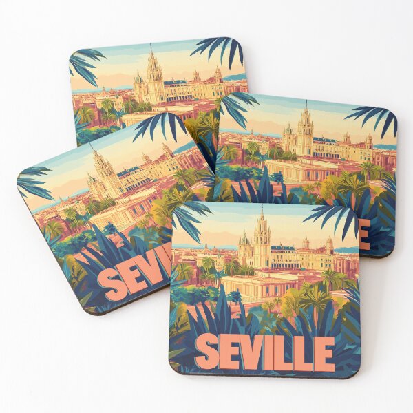 Item preview, Seville Wall Art – Vibrant Spanish Cityscape Print, Colorful Seville Decor, Spain Travel Poster designed and sold by nomiraclehere.