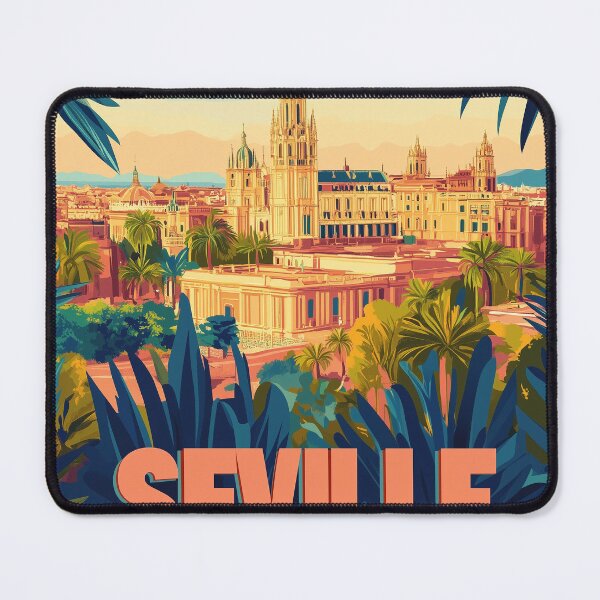 Item preview, Seville Wall Art – Vibrant Spanish Cityscape Print, Colorful Seville Decor, Spain Travel Poster designed and sold by nomiraclehere.