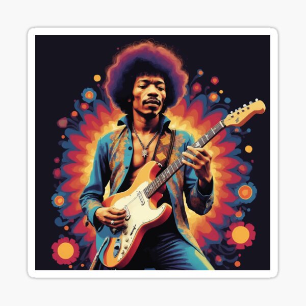 Artikel-Vorschau von Jimmy Hendrix und Gitarre, designt und verkauft von Ketique.