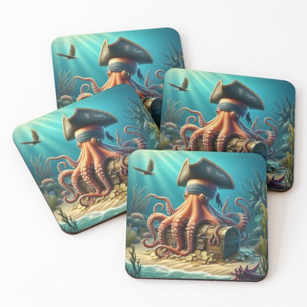 Item preview, Pirate squid designed and sold by pingpongArt.