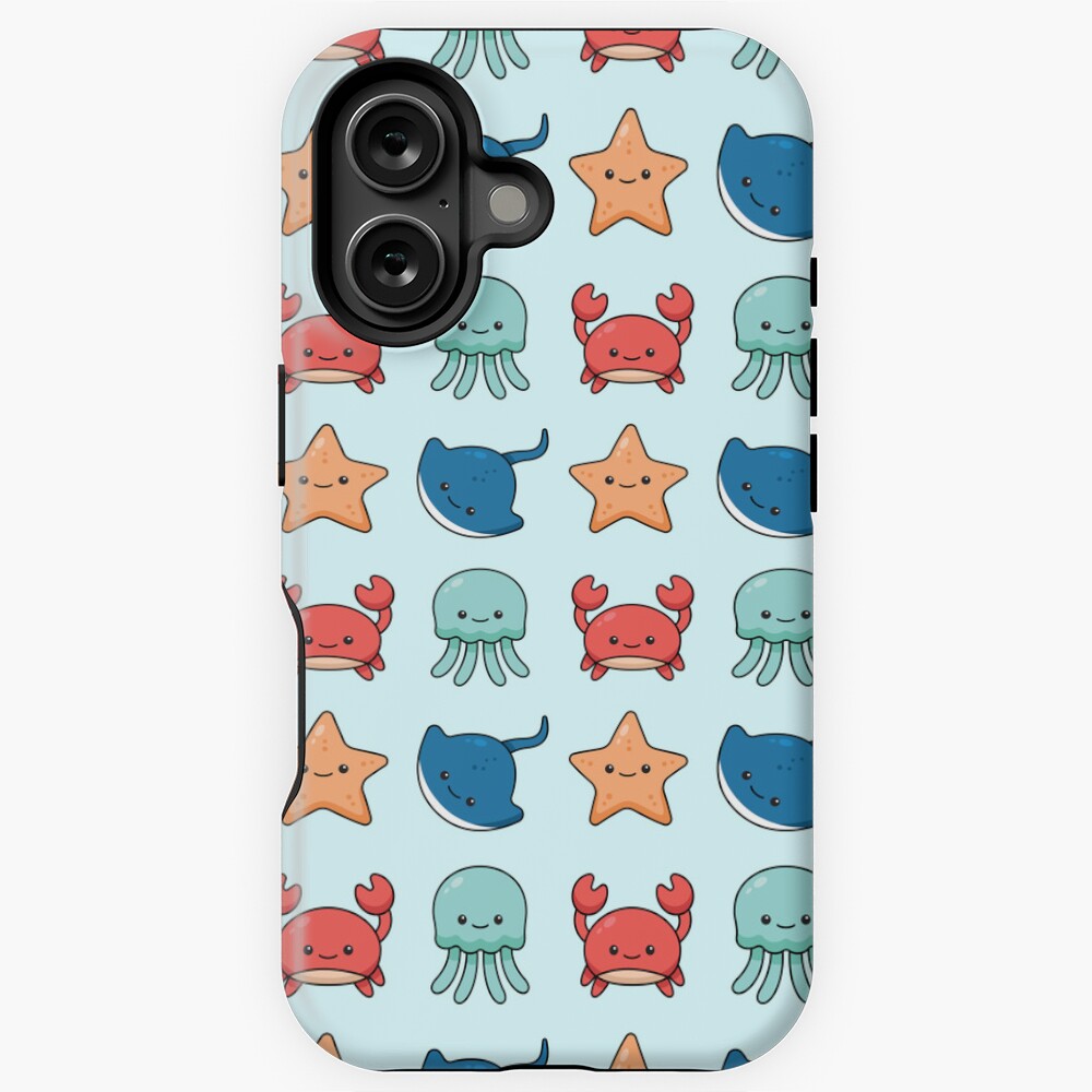 Kawaii Sea Animals Set Poster