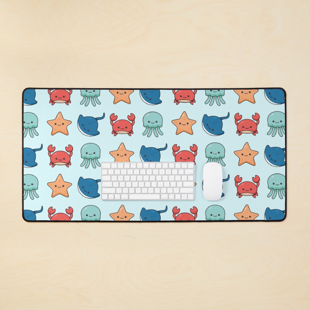 Kawaii Sea Animals Set Poster