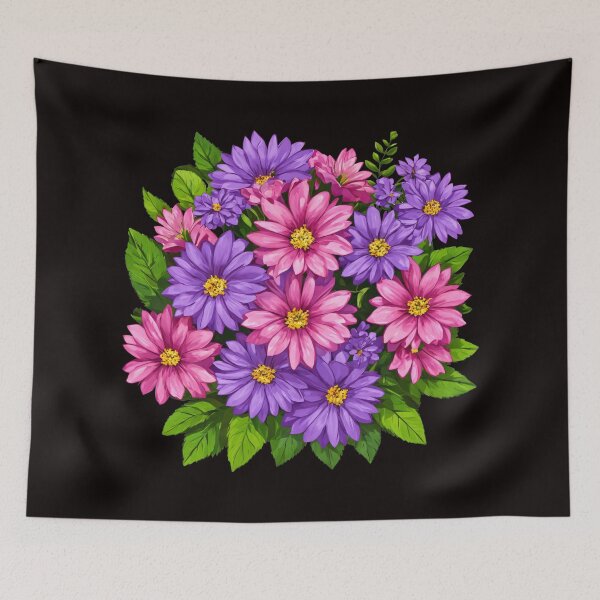 Item preview, Vibrant Bouquet Purple And Pink Flowers designed and sold by SeamPix.