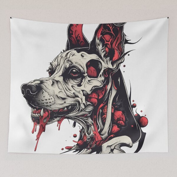 Item preview, Sinister Canine Skull Art designed and sold by nshaltiel.