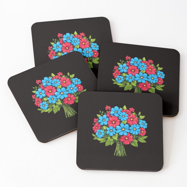 Item preview, Vibrant Bouquet Red And Blue Flowers designed and sold by SeamPix.