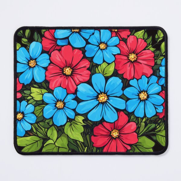 Item preview, Vibrant Bouquet Red And Blue Flowers designed and sold by SeamPix.