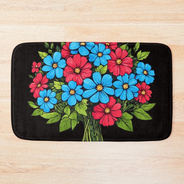 Item preview, Vibrant Bouquet Red And Blue Flowers designed and sold by SeamPix.