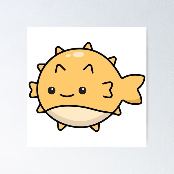 Kawaii Sea Animals Set Poster