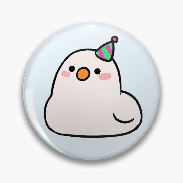 Item preview, Cute chubby happy birthday hat white duck sitting designed and sold by Yuna's Studio.