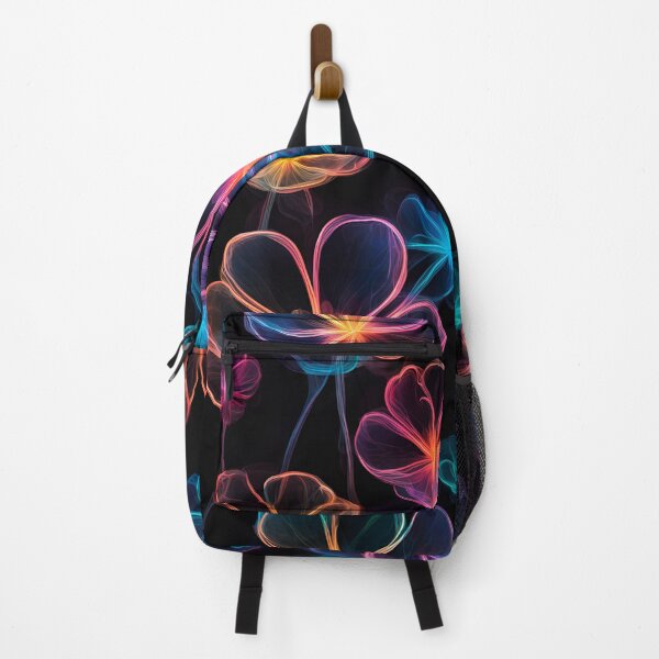 Item preview, FLORAL AND TROPICAL PATTERN O10 - Gift items and personal use / Abstract, Pink, Leaves, Black, Flowers, Transparent, Neon, Bioluminiscent, Art designed and sold by LumDesignArt.