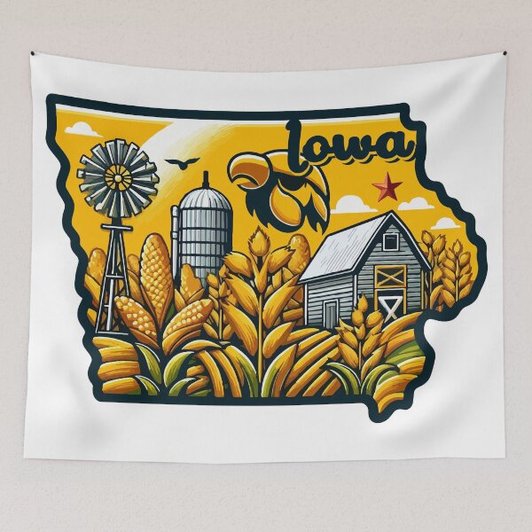 Item preview, Iowa State ,Beautiful Iowa Corn farm, Iowa State map, Iowa Home state Iowa lover / Iowa gift idea / Iowa farmer gift  designed and sold by anodyle.