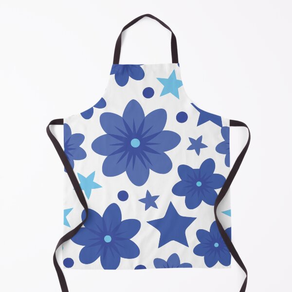 Item preview, blue flower and star floral pattern designed and sold by AdelieMart.