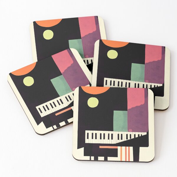 Item preview, Bauhaus Piano Art - Bold Geometric Shapes and Prominent Keyboard Pattern with Vivid Colors AI Generated designed and sold by OlfactoART Studio.