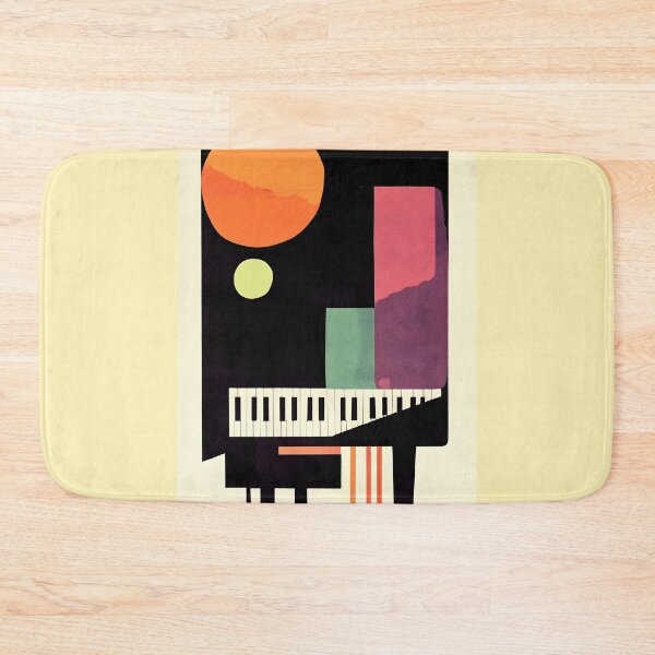 Item preview, Bauhaus Piano Art - Bold Geometric Shapes and Prominent Keyboard Pattern with Vivid Colors AI Generated designed and sold by OlfactoART Studio.