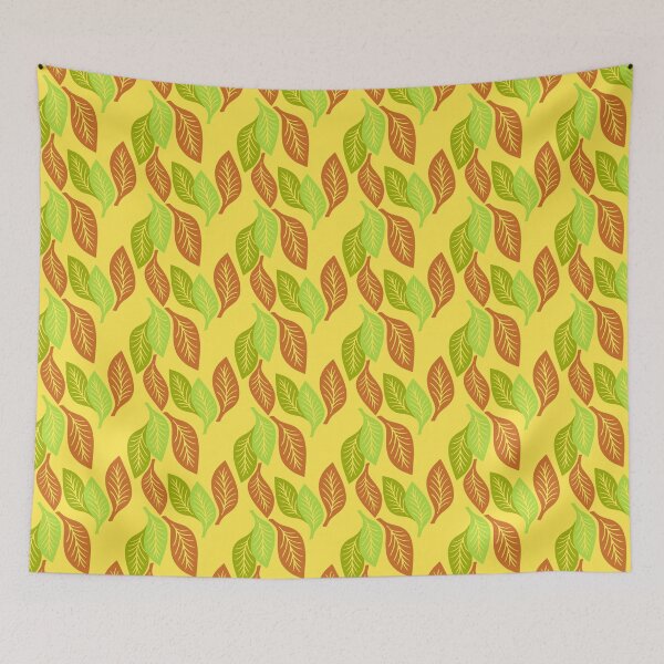 Item preview, Modern leaves on yellow background  designed and sold by MarySchwindt.