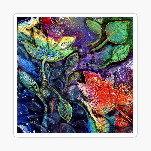 Kintsugi Fallen Leaves Sticker