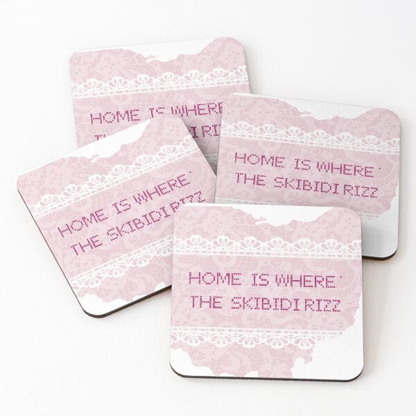 Item preview, Home is Where the Skibidi Rizz Ohio crosstitch pillow designed and sold by alisonm47.