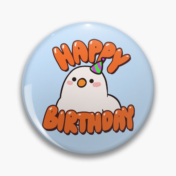 Item preview, Cute chubby white duck happy birthday sitting designed and sold by Yuna's Studio.