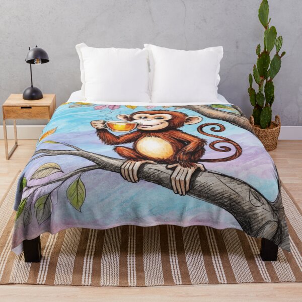 Item preview, Monkey drinking tea in a tree designed and sold by Ketique.