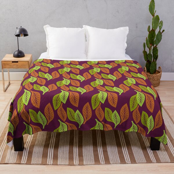 Item preview, Modern leaves on purple background designed and sold by MarySchwindt.