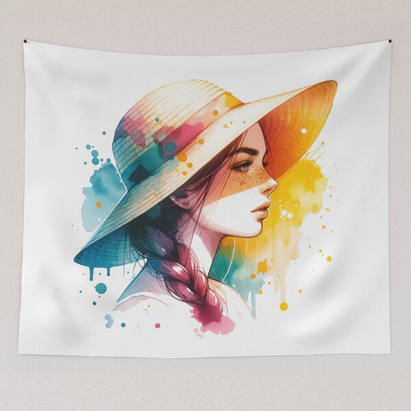 Item preview, Springtime Elegance: Young Woman in a Floral Hat designed and sold by JesNoh.