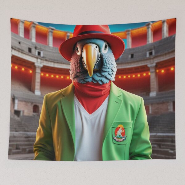 Item preview, Gabriel the Parrot Happy as a tourist visiting the Roman Coliseum designed and sold by roman747.
