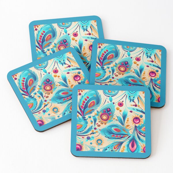 Item preview, Psychedelic Paisley Flowers Boho Chic Blue designed and sold by chocolatefund.