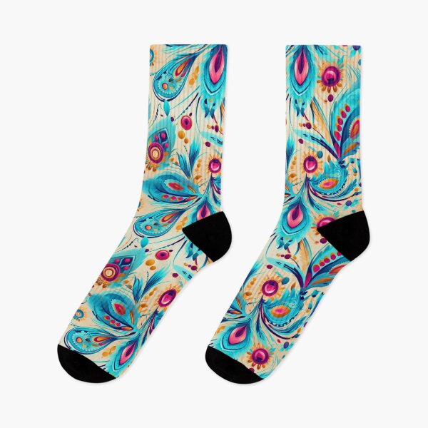 Item preview, Psychedelic Paisley Flowers Boho Chic Blue designed and sold by chocolatefund.