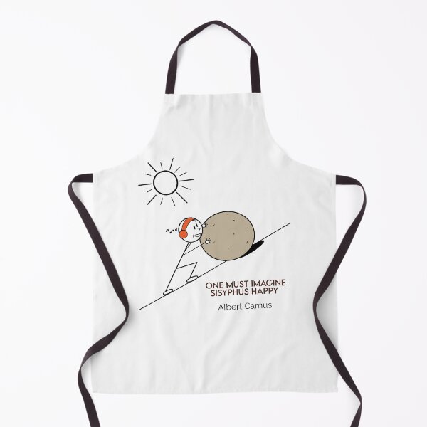 Item preview, One Must Imagine Sisyphus Happy Listening to Music Philosophy Cartoon designed and sold by JoyfulSisyphus.