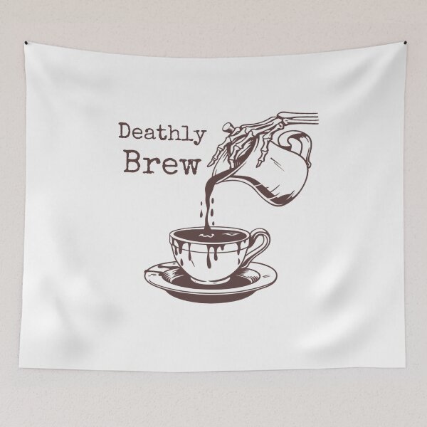 Item preview, Unique Deathly Brew Graphic Coffee Lover Design designed and sold by BlkMoonShop.