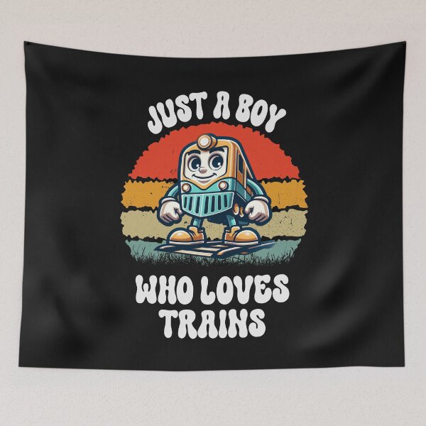 Item preview, Just a Boy Who Loves Trains Retro Design designed and sold by MizoX7.