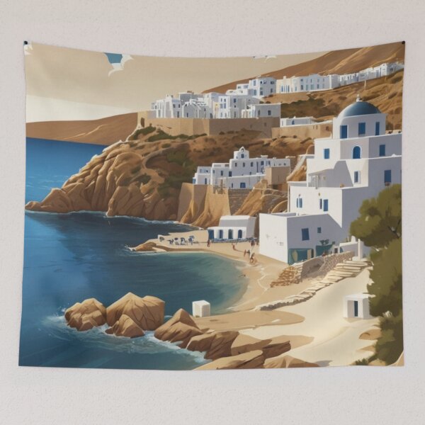 Item preview, 026 Vintage Mykonos, Greece Poster Design designed and sold by Alexis Art Collection.