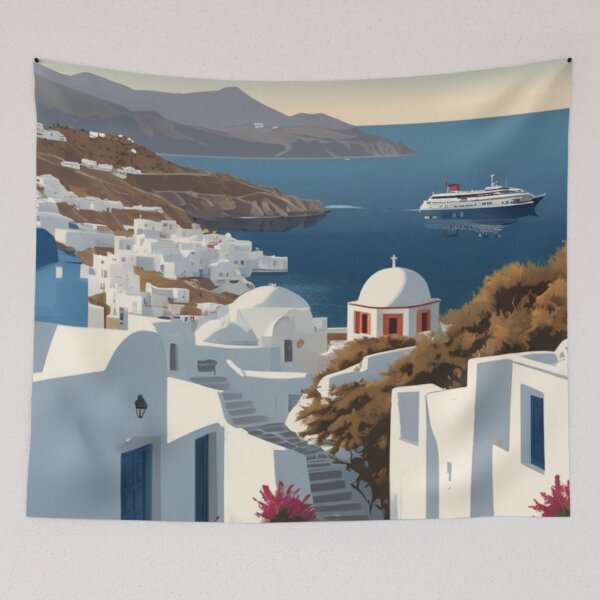 Item preview,  027 Vintage Mykonos, Greece Poster Design designed and sold by Alexis Art Collection.