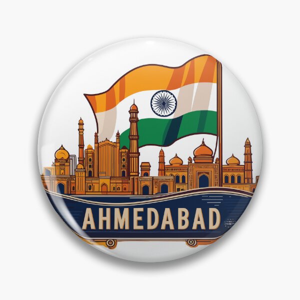 Item preview, Retro Ahmedabad Skyline City in India designed and sold by MaateoDesign.