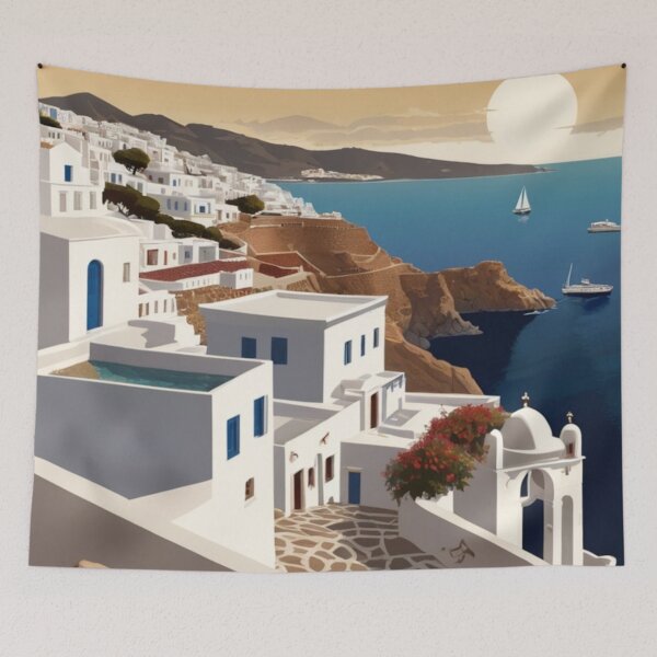 Item preview, 028 Vintage Mykonos, Greece Poster Design designed and sold by Alexis Art Collection.
