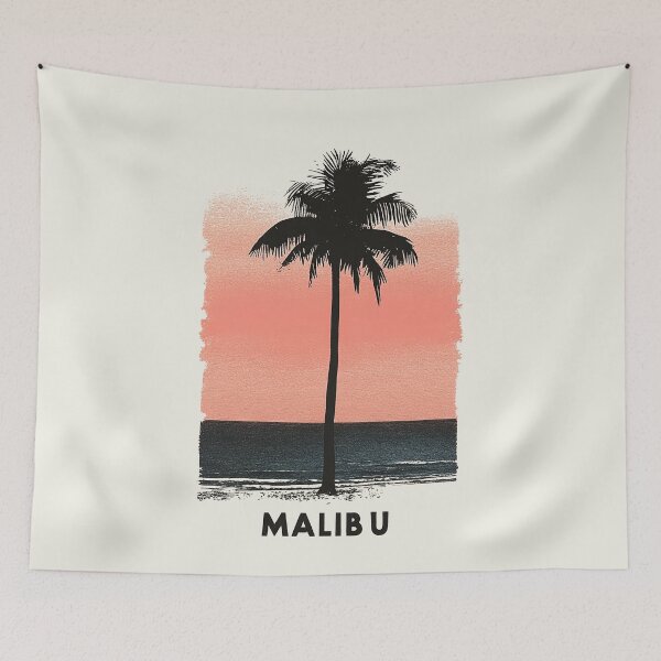 Item preview, Retro Malibu Sunset with Palm Tree designed and sold by Retro Travel Design.