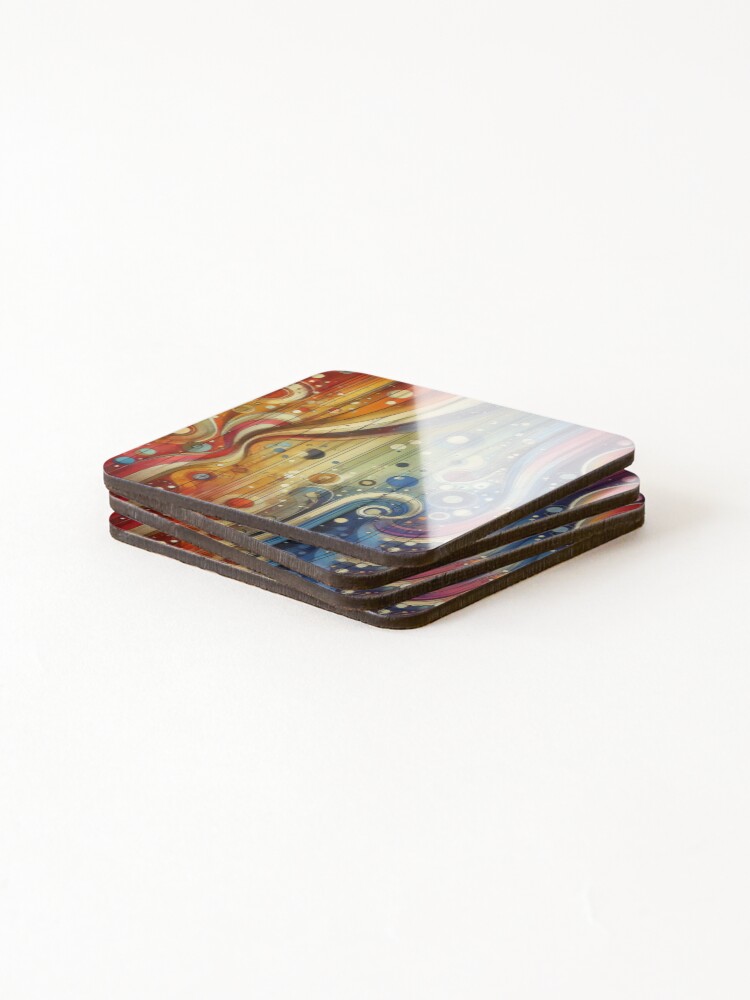 Thumbnail 4 of 5, Coasters (Set of 4), Colorful Abstract Pattern designed and sold by Trac-Fusion.