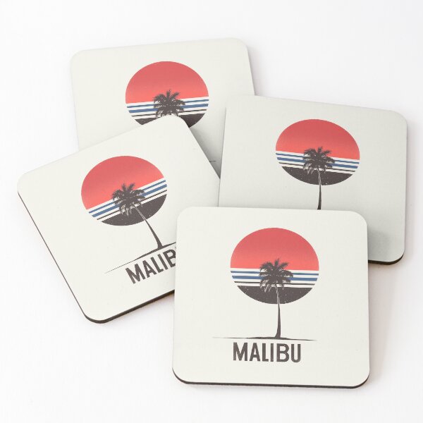 Item preview, Retro Malibu Sunset with Striped Palm Tree Silhouette designed and sold by Retro Travel Design.