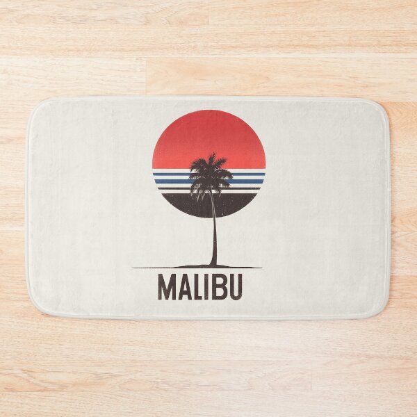 Item preview, Retro Malibu Sunset with Striped Palm Tree Silhouette designed and sold by Retro Travel Design.