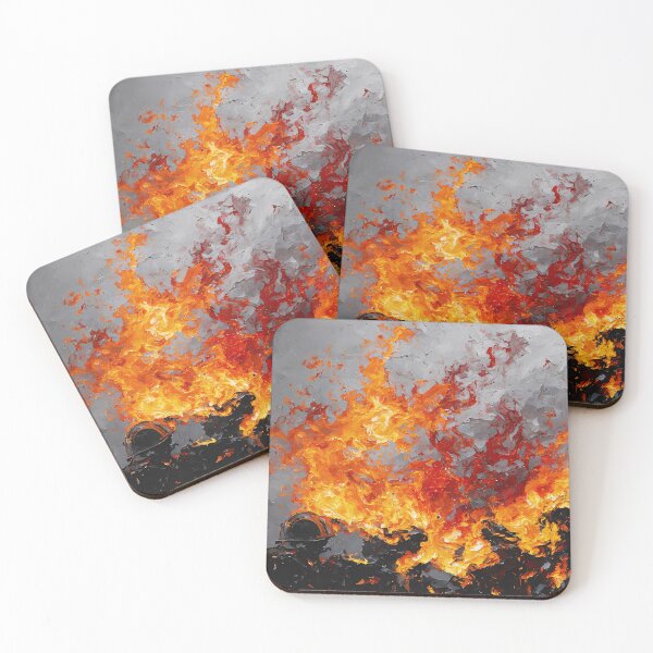 Item preview, Flames of Fahrenheit 451 - Impasto with Acrylic Paint designed and sold by Second Draft Visuals.