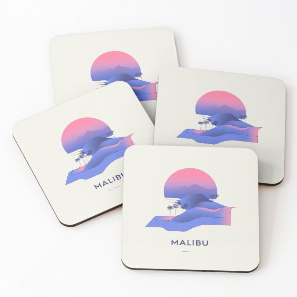 Item preview, Dreamy Malibu Sunset with Vibrant Gradient Landscape designed and sold by Retro Travel Design.