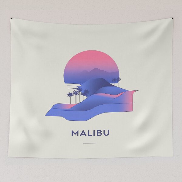 Item preview, Dreamy Malibu Sunset with Vibrant Gradient Landscape designed and sold by Retro Travel Design.