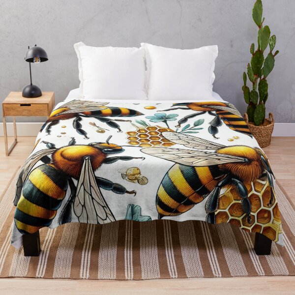 Artikelvorschau, Kreative Illustration von Bienen in einer natürlichen Umgebung entworfen und verkauft von Trac-Fusion.