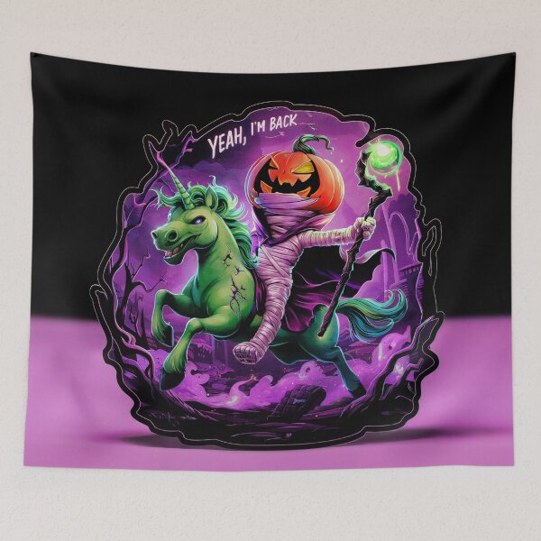 Item preview, Halloween Pumpkin And Green Unicorn designed and sold by karsad.