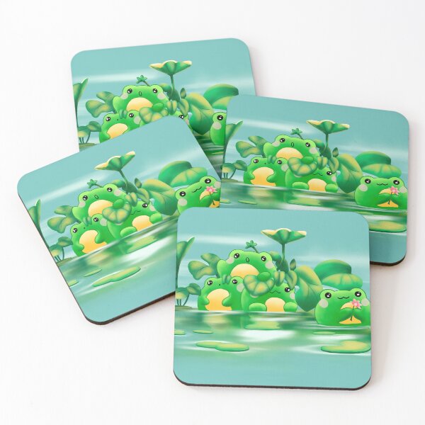 Item preview, Frogs swim in the water among the grass  designed and sold by Nastasiakhmnk.